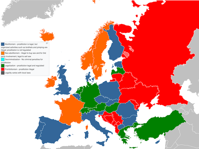 Posicionamiento legal en los distintos países de Europa